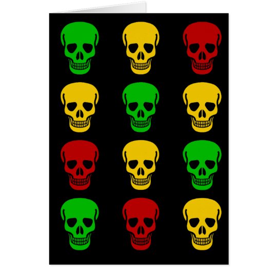 Rasta Skulls Card
