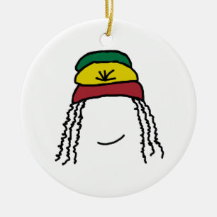 Rasta Smile Ceramic Ornament