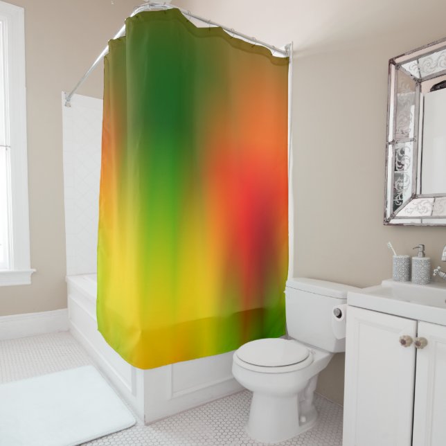Rasta Splash of Colour Shower Curtain (In Situ)