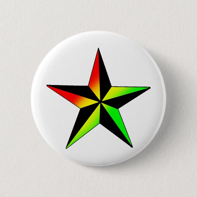 Rasta Star 6 Cm Round Badge (Front)
