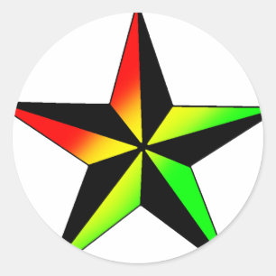 Rasta Star Classic Round Sticker