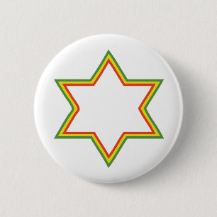 Rasta Star of David 6 Cm Round Badge