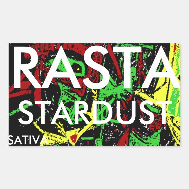 RASTA STARDUST SATIVA RECTANGULAR STICKER (Front)