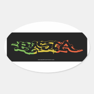 Rasta Sticker Oval Black Coloured