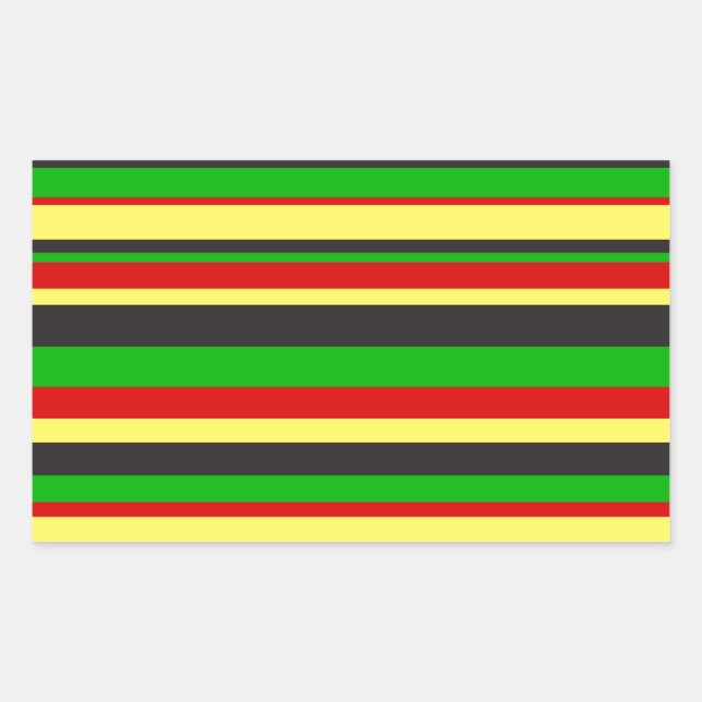 Rasta Stripes Rectangular Sticker (Front)