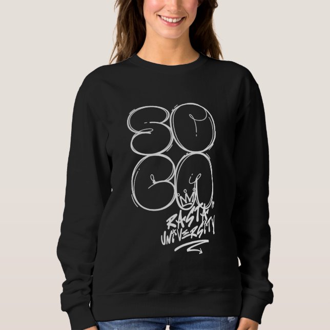Rasta University Soca Graffiti Style Reggae Sweatshirt (Front)