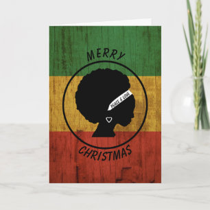 Rasta Woman Peace & Love Christmas Classic Round S Card