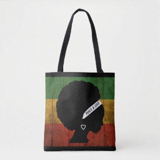 Rasta Woman Peace & Love Tote Bag