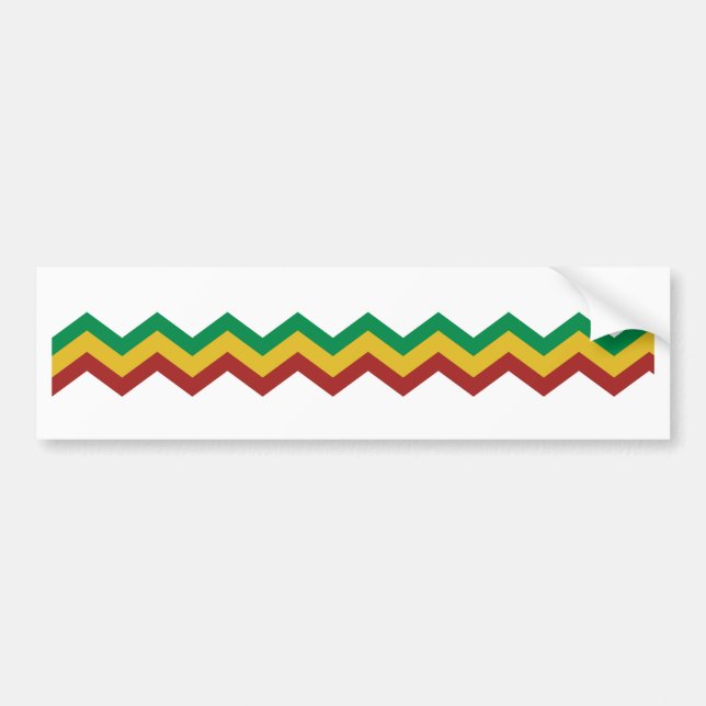 Rasta Zig Zags. Bumper Sticker (Front)