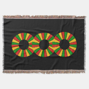 RASTAFARI FLAG BUTTON RAYS + your ideas Throw Blanket