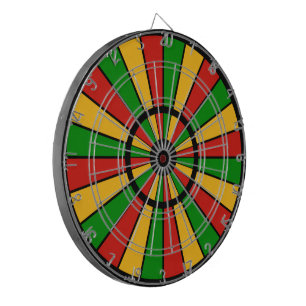 RASTAFARI FLAG BUTTON RAYS + your sign or monogram Dartboard
