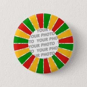 RASTAFARI FLAG BUTTON RAYS + your sign or photo