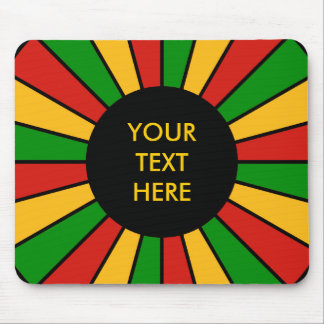 RASTAFARI FLAG BUTTON RAYS + your sign or text Mouse Pad