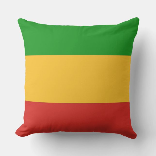 RASTAFARI FLAG COLORS stripes + your ideas Outdoor Cushion (Front)