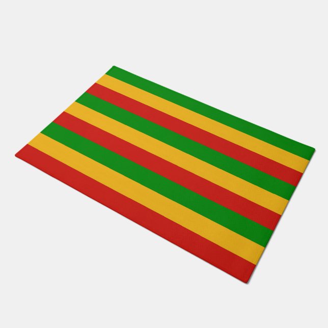 RASTAFARI FLAG COLORS + your ideas Doormat (Angled)