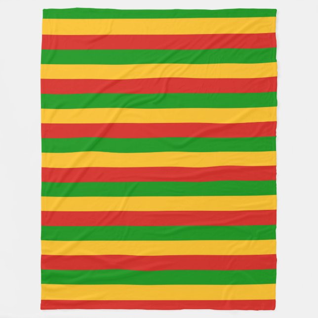 RASTAFARI FLAG COLORS + your ideas Fleece Blanket (Front)
