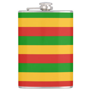 RASTAFARI FLAG COLORS + your ideas Hip Flask