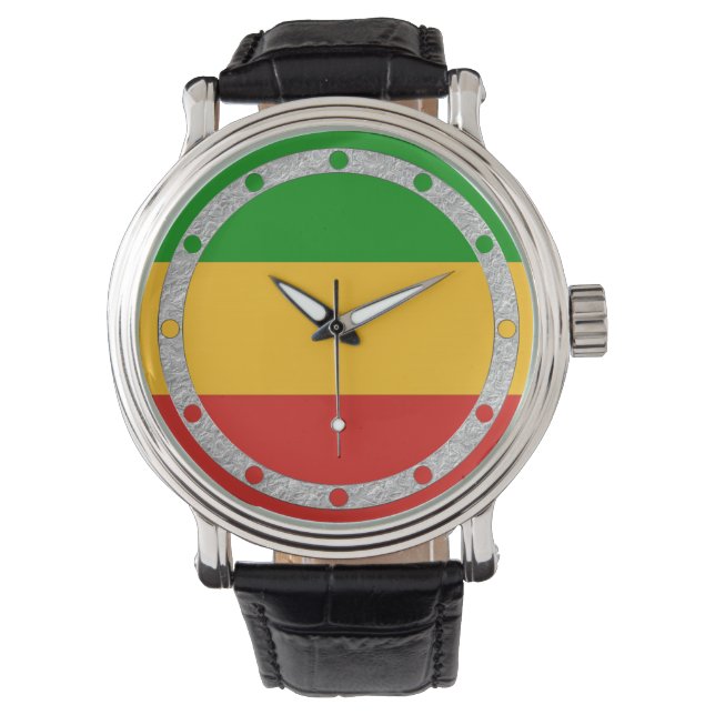 RASTAFARI FLAG COLORS + your ideas Watch (Front)