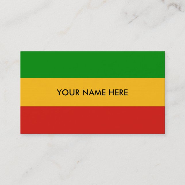 RASTAFARI FLAG COLORS + your text Business Card (Front)