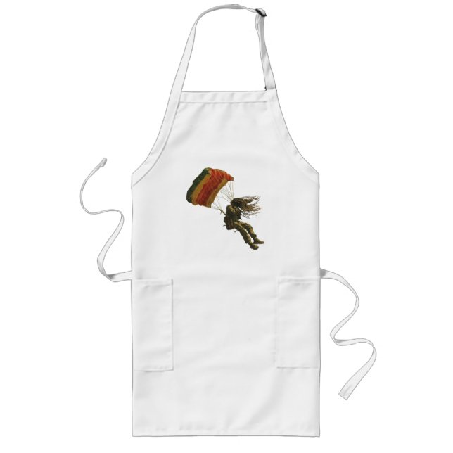 Rastafari leap headfirst for peace long apron (Front)
