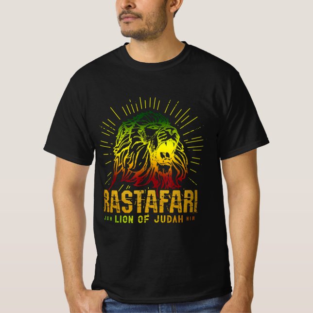 Rastafari Lion Of Judah - Jah Him Reggae Music  T-Shirt (Front)