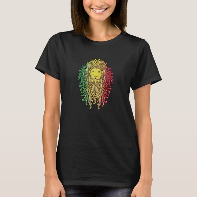 Rastafari Lion of Judah Jamaica Souvenir Rasta Roo T-Shirt (Front)