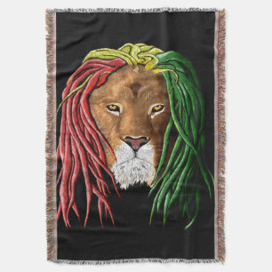 Rastafari Lion Throw Blanket