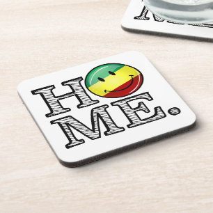 Rastafari Pride Smiling Flag Housewarming Coaster
