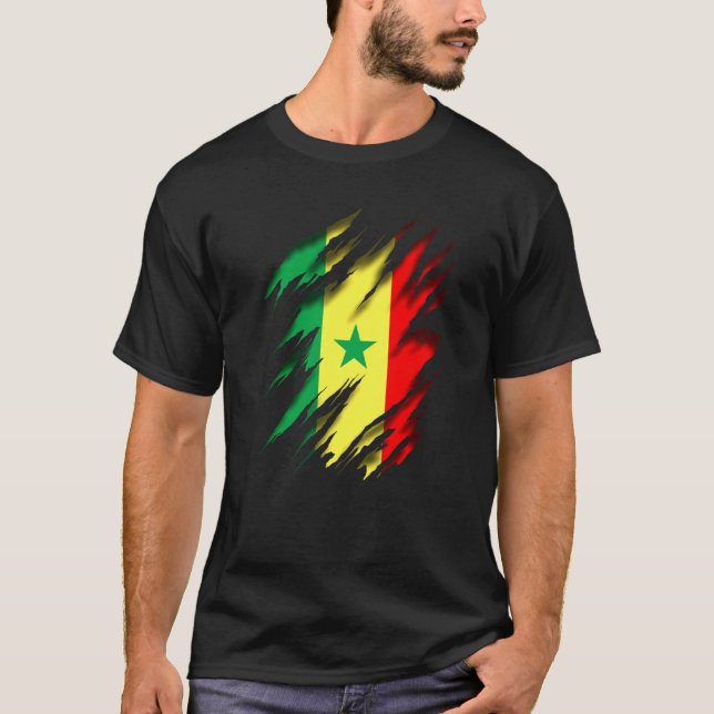 Rastafari Rasta Senegal Flag T-Shirt (Front)