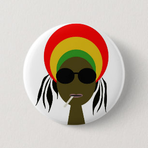 rastafarian 6 cm round badge