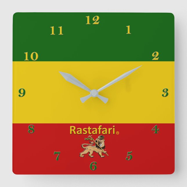 Rastafarian Bob Marley Region Wall Clock (Front)