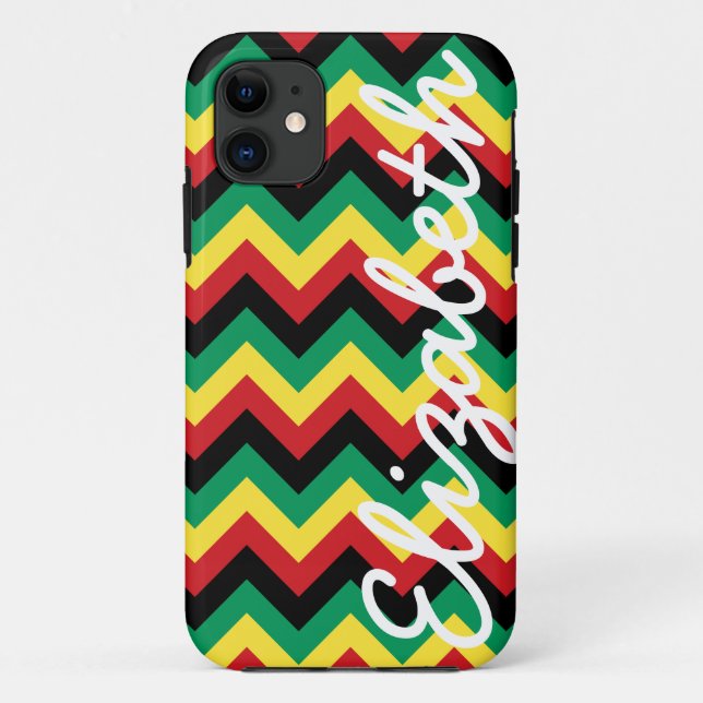 Rastafarian Chevron Case-Mate iPhone Case (Back)