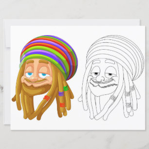 Rastafarian colouring page 