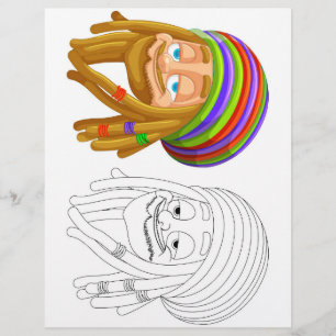 Rastafarian colouring page 