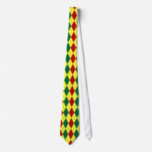 Rastafarian Colours Argyle Patterned Tie