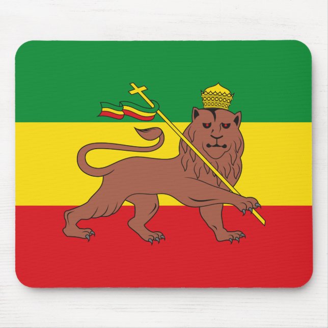 Rastafarian Flag of Ethiopia Lion of Judah Postcar Mouse Pad (Front)