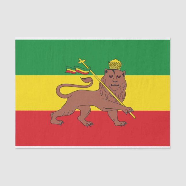 Rastafarian Flag of Ethiopia Lion of Judah Postcar Tissue Paper (Front)