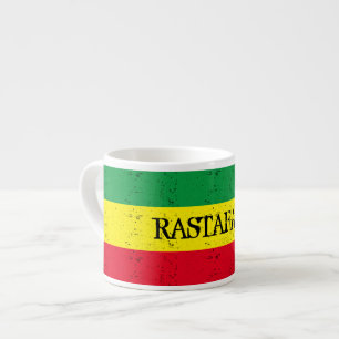 Rastafarian flag personalized espresso coffee cup