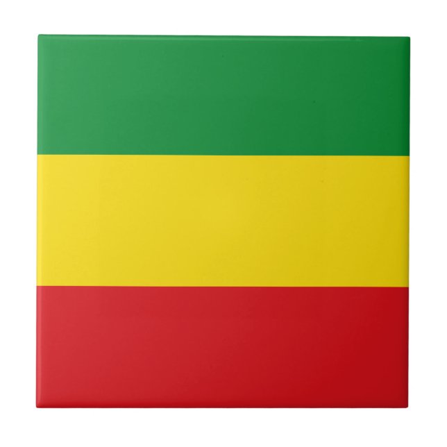 Rastafarian Flag Rasta Ethiopian Ceramic Tile (Front)