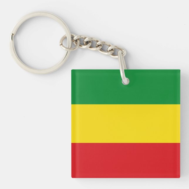 Rastafarian Flag Rasta Ethiopian Key Ring (Front)