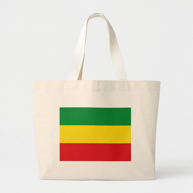 Rastafarian Flag Rasta Ethiopian Large Tote Bag (Front)