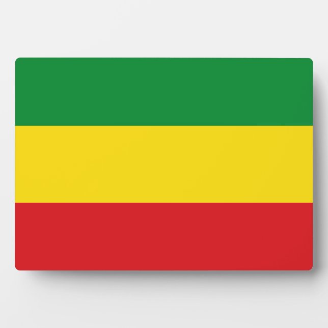 Rastafarian Flag Rasta Ethiopian Plaque (Front)