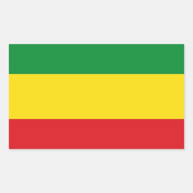 Rastafarian Flag Rasta Ethiopian Rectangular Sticker (Front)