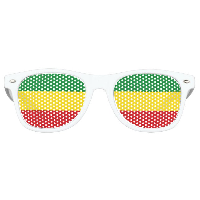 Rastafarian Flag Rasta Ethiopian Retro Sunglasses (Front)