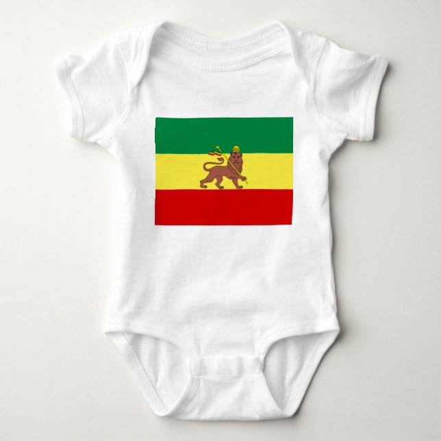 Rastafarian Flag (Rastafarianism) (Rasta) Baby Bodysuit (Front)