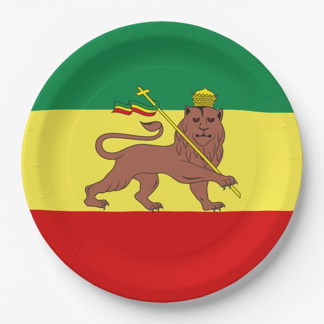 Rastafarian Flag (Rastafarianism) (Rasta) Paper Plate (Front)