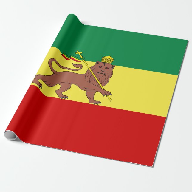 Rastafarian Flag (Rastafarianism) (Rasta) Wrapping Paper (Unrolled)