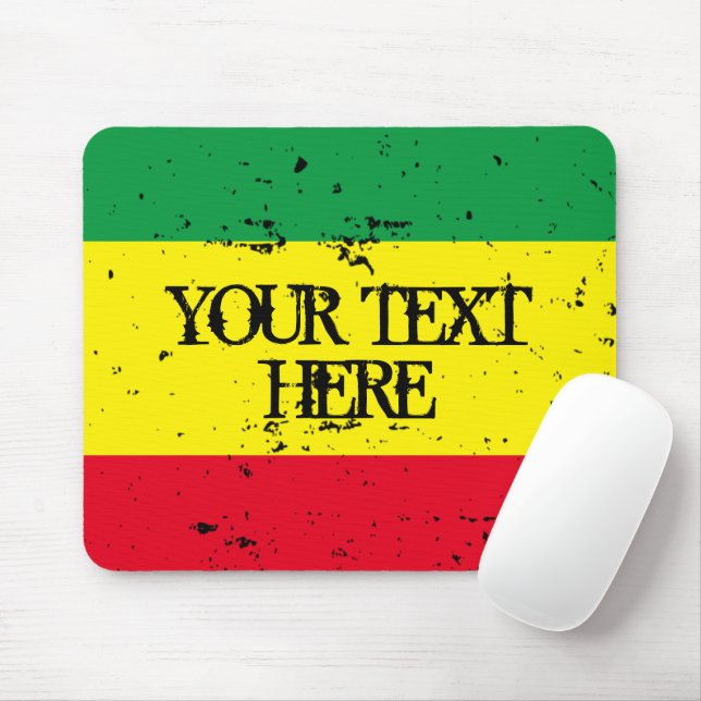 Rastafarian flag reggae music green yellow red mouse pad (With Mouse)