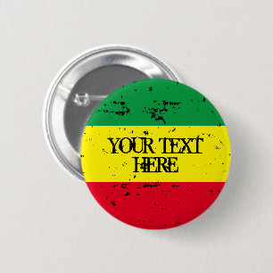 Rastafarian flag reggae music personalised round 6 cm round badge
