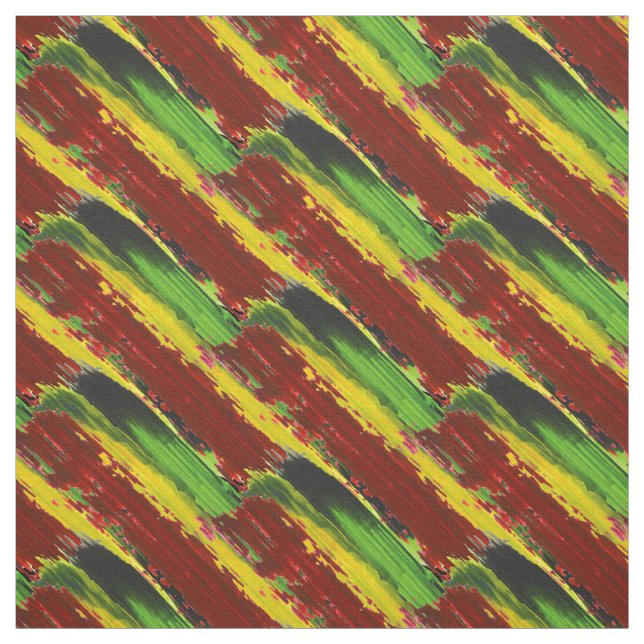 Rastafarian Paint Stripes Fabric (Swatch)